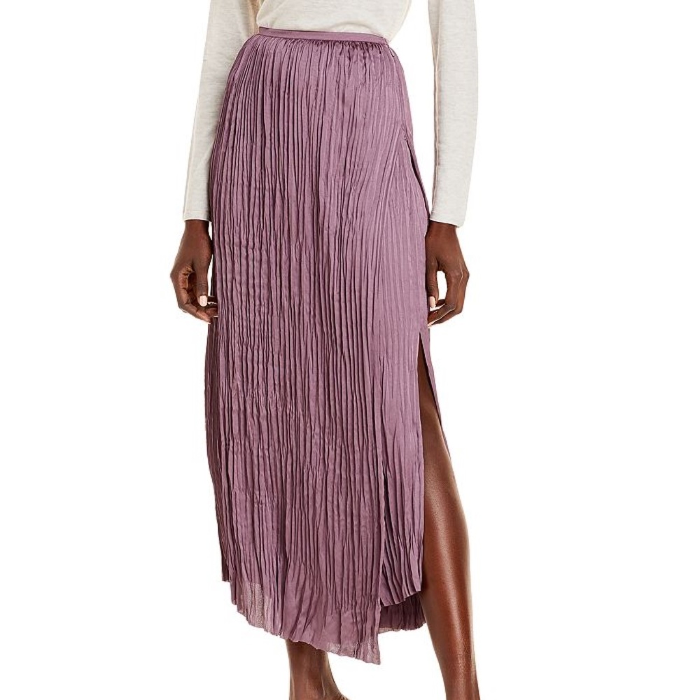 New Vince Pleated Paneled Skirt